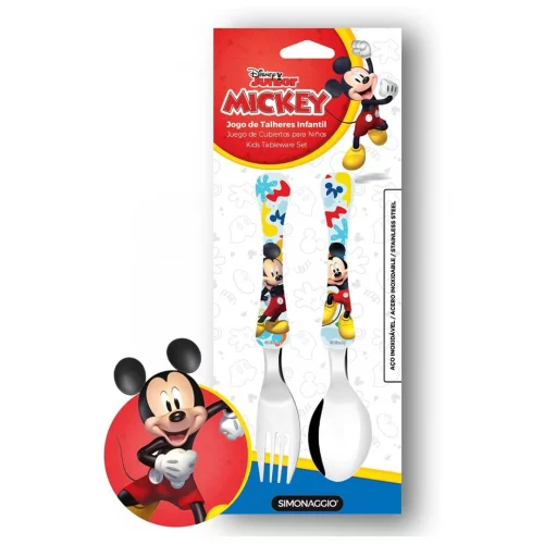 Simonaggio Conj C/2 Talheres Infantil Disney Kids Mickey 22220