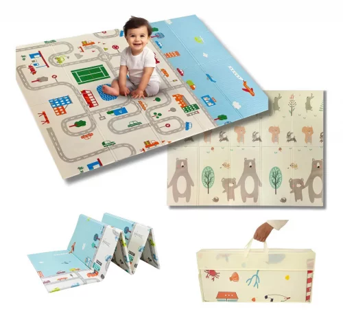 Tapete Tatame Infantil Emborrachado Dobrável Dupla Face Utileira Tapete Tatame Infantil Emborrachado Dobrável Dupla Face Utileira