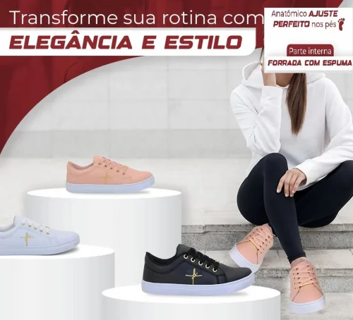 Tênis Feminino Branco Casual Sapatenis Leve Confortável