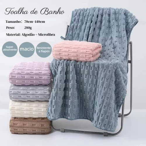 > Toalhas de banho Microfibra 70×140cm 280g – Praia, Piscina, Rápida Secagem, Macia e Confortável