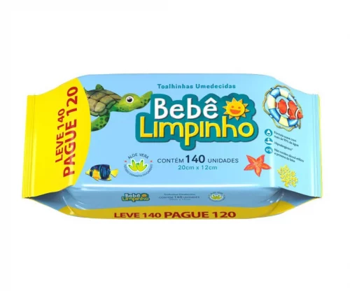 Toalhas Umedecidas Bebê Limpinho 140 unidades