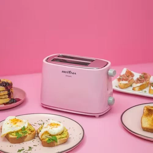 Torradeira Rosa Britânia 6 níveis de Tostagem 750W BTR04RS - 110V