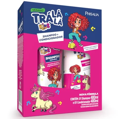 🛍️Tra La La - Kit Tra La La Sh+Cond Kids 480Ml Hidrakids Rosa