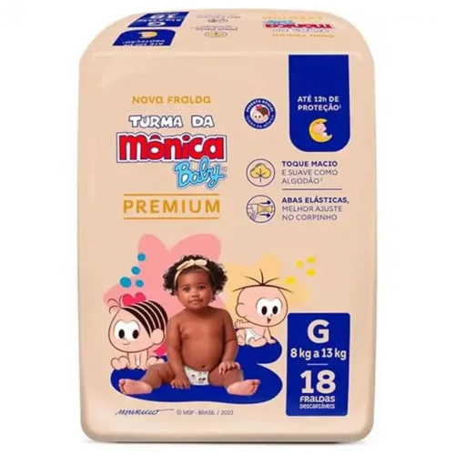 Turma da Mônica Baby Premium Jumbo G 18 Unidades