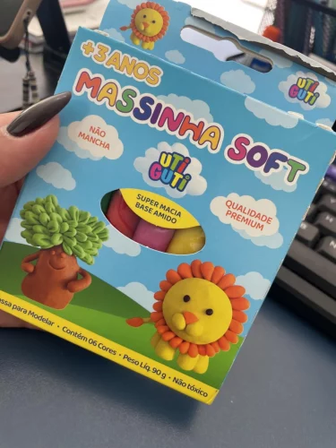 UTIGUTI Massinha Soft, Massa para Modelar Colorida em Estojo, Tradicional, 6 Cores