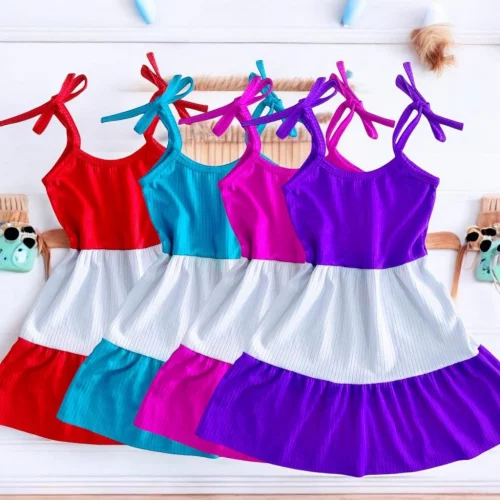 🛍️Vestido Infantil menina modelo três maria Multicolorido