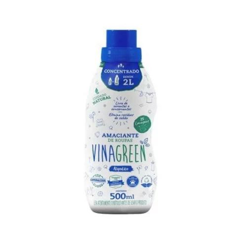 🛍️ Vinagreen Amaciante de Roupas Concentrado Algodão - 500Ml