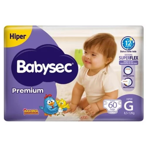Babysec Fralda Premium Hiper G 60 Un