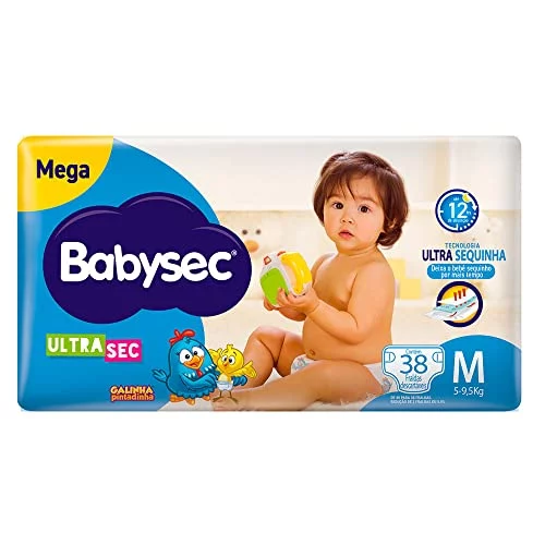🛍️Babysec Fralda Ultrasec Galinha Pintadinha Azul M 38 Unidades
