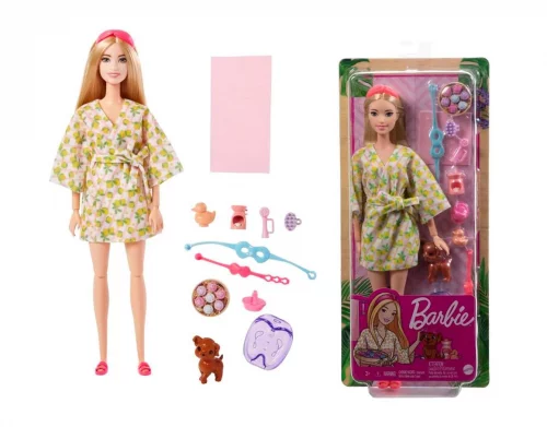 Barbie Fashion & Beauty Boneca Wellness Dia de Spa com Cachorinho