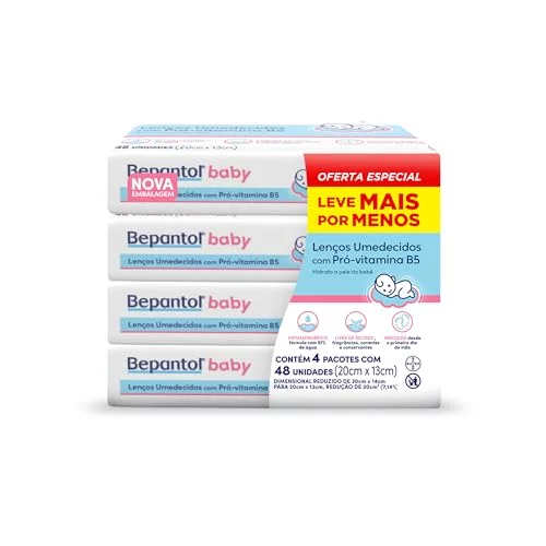 🛍️Bepantol Baby Leve 4 Pague 3 Kit 192 Lenços Umedecidos