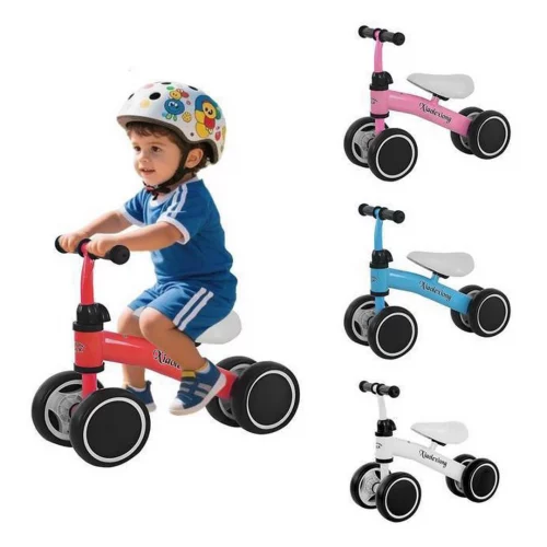 Bicicleta de equilíbrio 4 rodas sem pedais – andador infantil educativo e seguro -P14