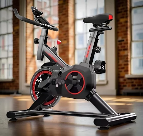 > Bicicleta Ergometrica Spinning Fitness Roda De Inércia 8kg Vermelho E Preto