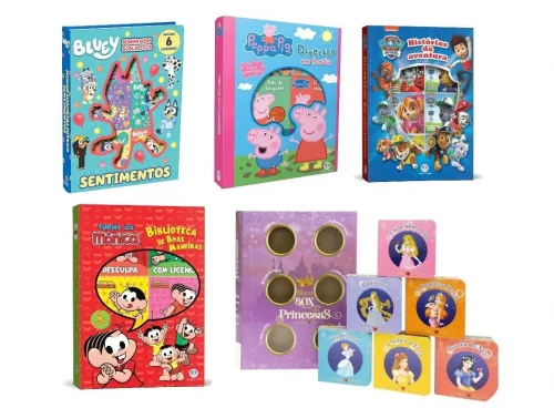 Box com 6 mini livros