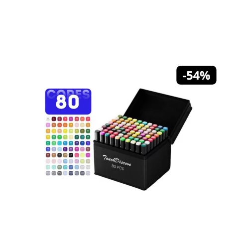 Conjunto Canetas Marcador Canetinha Ponta Dupla 80 Cores Kit