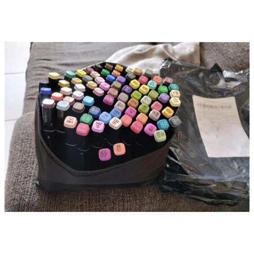 Conjunto Canetas Marcador Canetinha Ponta Dupla 80 Cores Kit