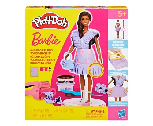 Conjunto Play-doh Barbie Laços Fashionista Marrom E Roxo