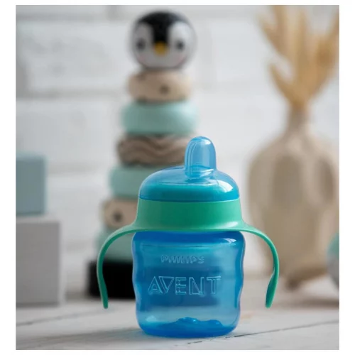 Copo De Transição Philips Avent 200ml 6m  Azul com Alças