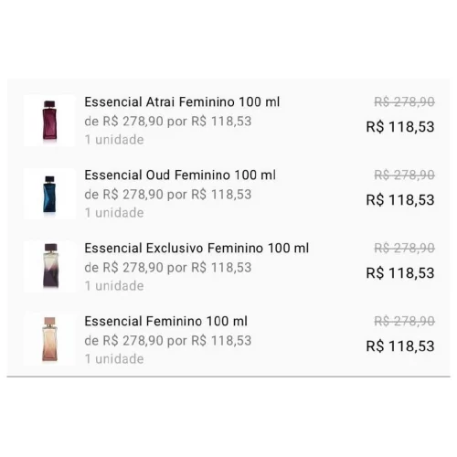 Essencial Masculino e Feminino por R$118,53🤑🤑