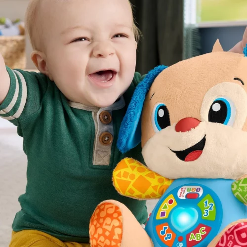 🛍️Fisher-Price Aprender e Brincar Brinquedo para Bebês Cachorrinho Aprende Comigo para crianças a partir de 6 meses