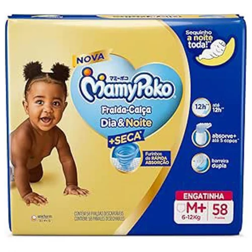 Fralda-Calça MamyPoko Dia&Noite M 58 Unidades