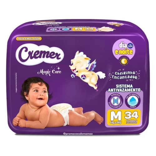 Fralda Cremer Econômica M 34 Unidades