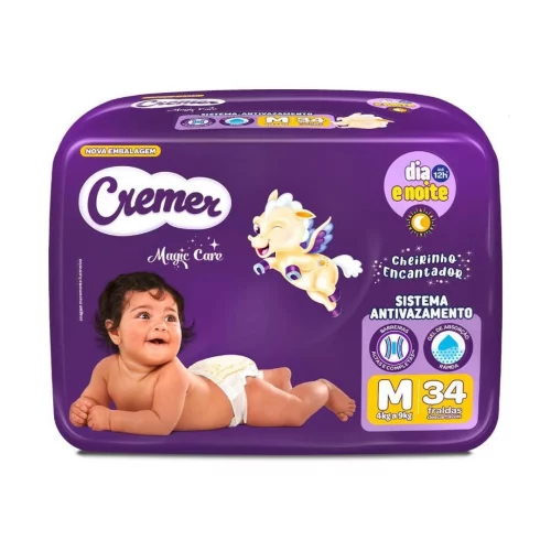 Fralda Cremer Magic Care M 34 Unidades