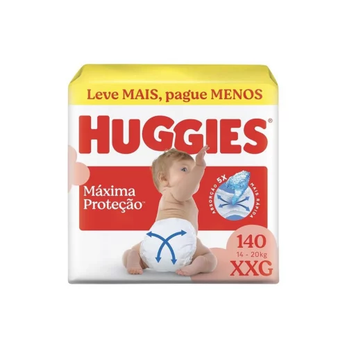 Fralda Descartável Huggies Supreme Care Tamanho XXG, 140 Unidades