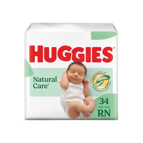 Fralda Huggies Natural Care RN 34 Unidades