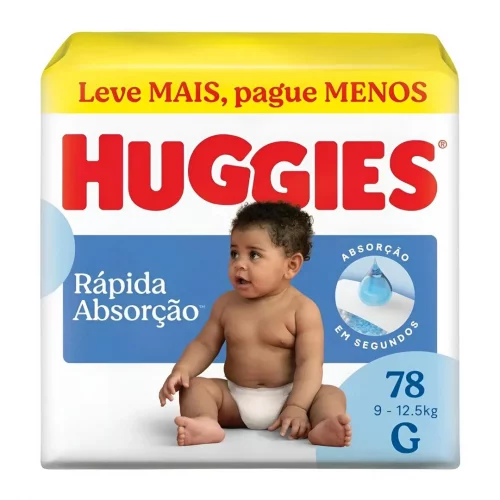 Fralda Huggies Tripla Proteção G com 78 Fralda Huggies Tripla Proteção G com 78