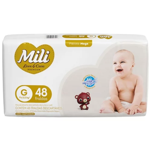 Fralda Mili Love&Care, MEGA G - 48 unidades