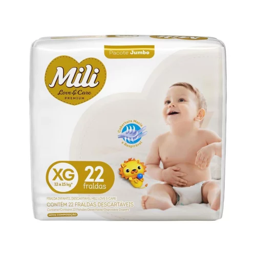 Fralda Mili XG 22 unidades