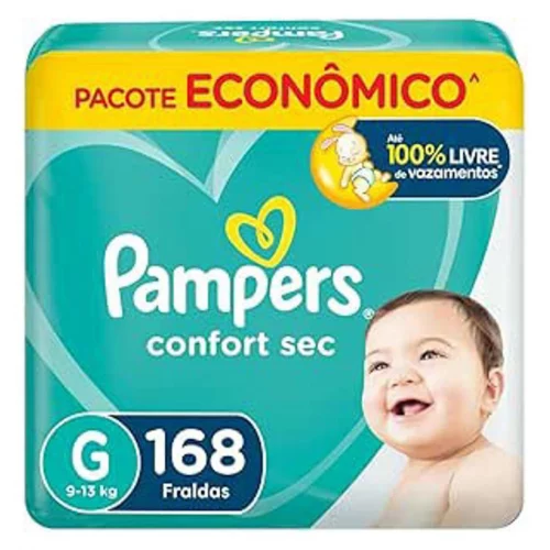 Fralda Pampers Confort Sec G 168 Unidades