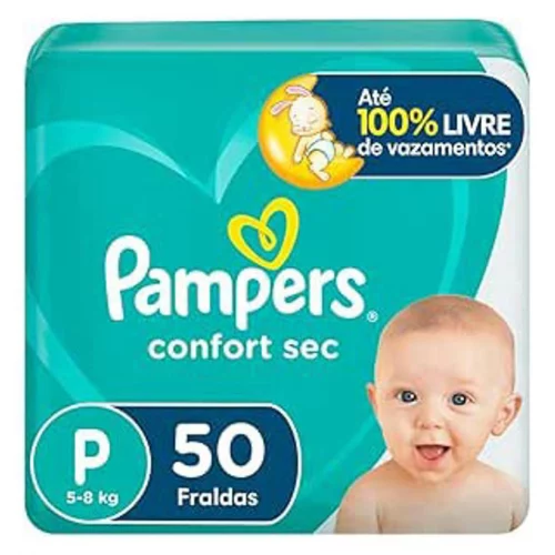 Fralda Pampers Confort Sec P - 50 fraldas
