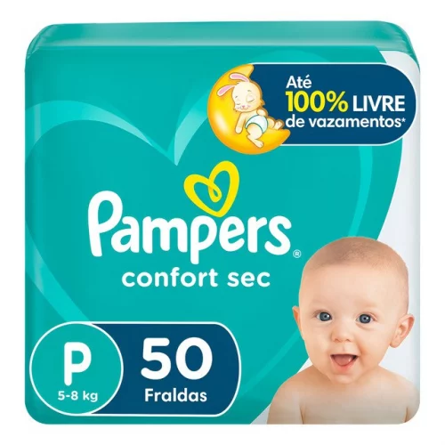 🛍️Fralda Pampers Confort Sec P 50 Unidades