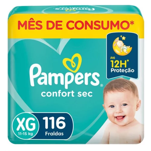 Fralda Pampers Confort Sec XG com 116