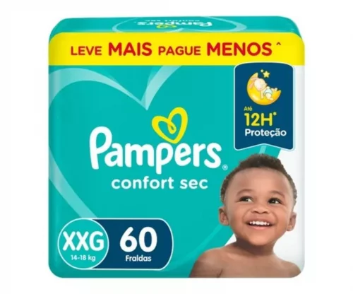 Fralda Pampers Confort Sec XXG 60 unidades
