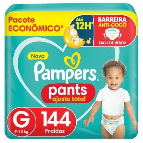 🛍️Fralda Pampers Pants Ajuste Total G - 144 fraldas