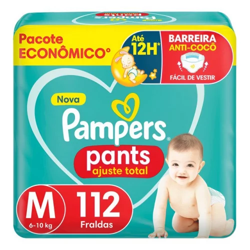🛍️Fralda Pampers Pants Ajuste Total M 112 Unidades