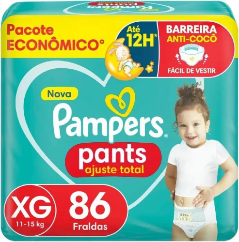 Fralda Pampers Pants Ajuste Total Tamanho - XG 66 Unidades