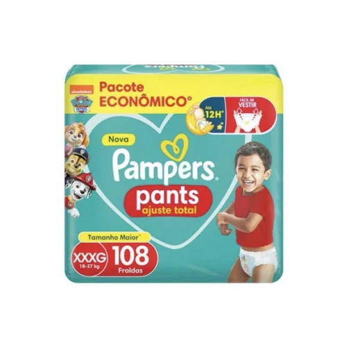 Fralda Pampers Pants Ajuste Total Tamanho XXXG 108 Unidades