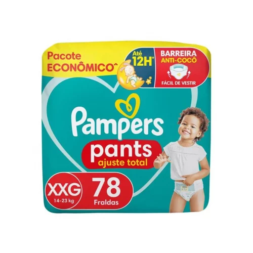 Fralda Pampers Pants Ajuste Total XXG com 78 Unidades Fralda Pampers Pants Ajuste Total XXG com 78 Unidades