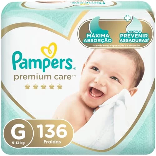 🛍️Fralda Pampers Premium Care G - 136 fraldas