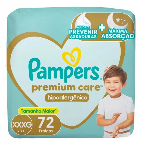 Fralda Pampers Premium Care XXXG com 72 Unidades