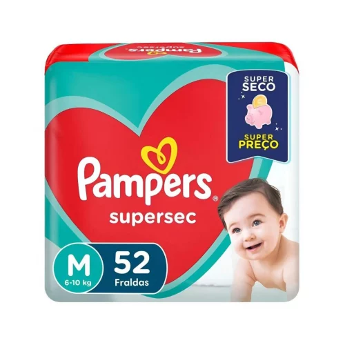 Fralda Pampers Supersec M com 52 unidades