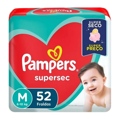 Fralda Pampers Supersec M com 52 Unidades