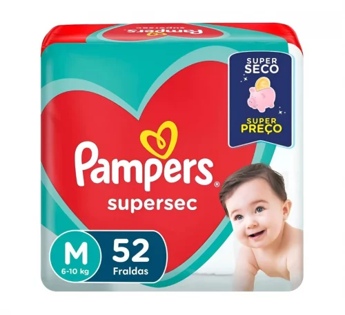 Fralda Pampers Supersec M com 52 unidades