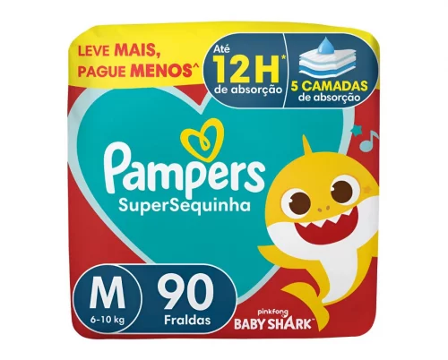 Fralda Pampers Supersequinha M 90 Unidades