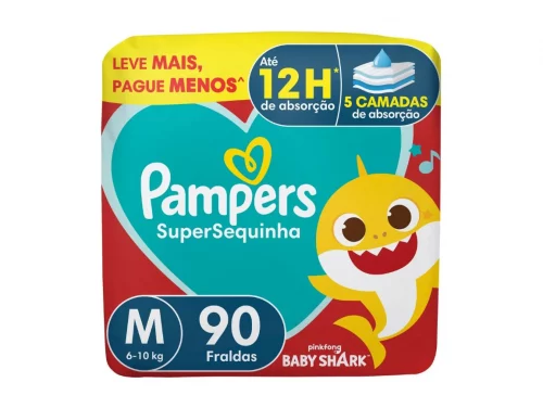 Fralda Pampers Supersequinha M 90 Unidades