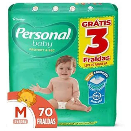 Fralda Personal Baby Protect&Sec M 70 Un